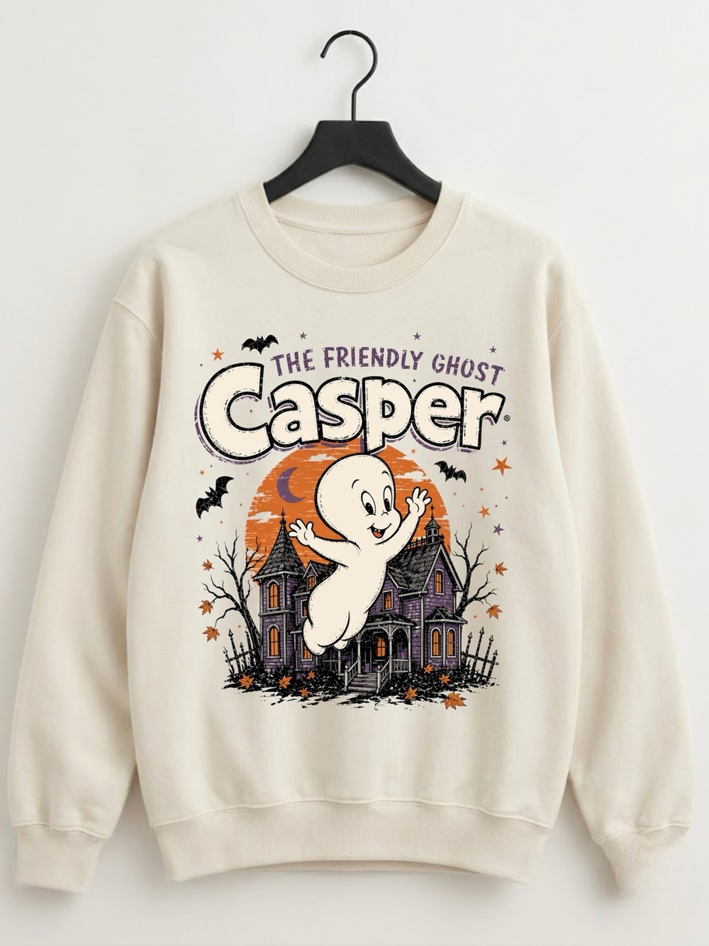 Casper Friendly Ghost Haunted House Sand Spooky Aesthetic Gildan Sweatshirt
